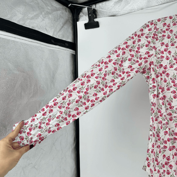 J. Crew Slim perfect shirt Liberty floral White Pink Red Long Sleeve Women's 2 - Picture 9 of 11